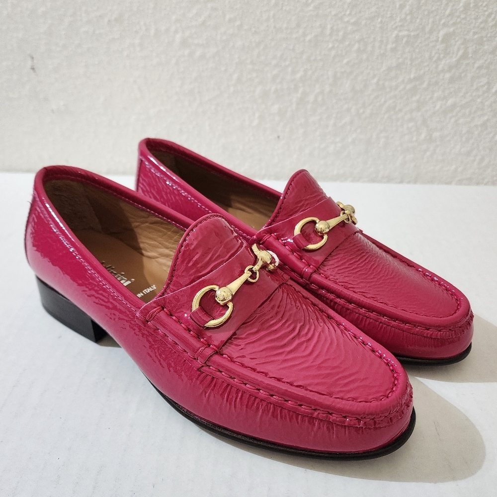 Baldinini Trend Women Shoes Patent Leather Horsebit Loafers Pink EU 36 US 6